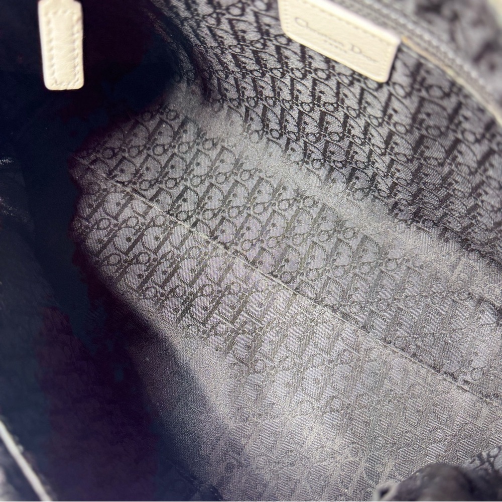 Dior Vintage Charm Logo Small Bowler Bag in White - Picture 9 of 11